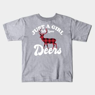 Just A Girl Who Loves Deers Kids T-Shirt